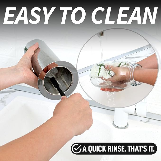 Zulay Kitchen 1 Gallon Cold Brew Coffee Maker – Thick Glass Pitcher with Stainless Steel Filter, Lid & Spout – Large Mason Jar Container Dispenser - Iced Coffee & Sun Tea Brewer for Fridge – Silver