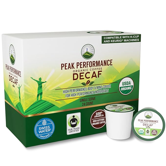 USDA Organic Decaf Coffee Pods. Compatible With K-CUP And Keurig Machines. High Altitude USDA Organic Decaf Coffee. Fair Trade Beans Medium Roast Single Serve Decaffeinated 24 Count Recyclable Cups