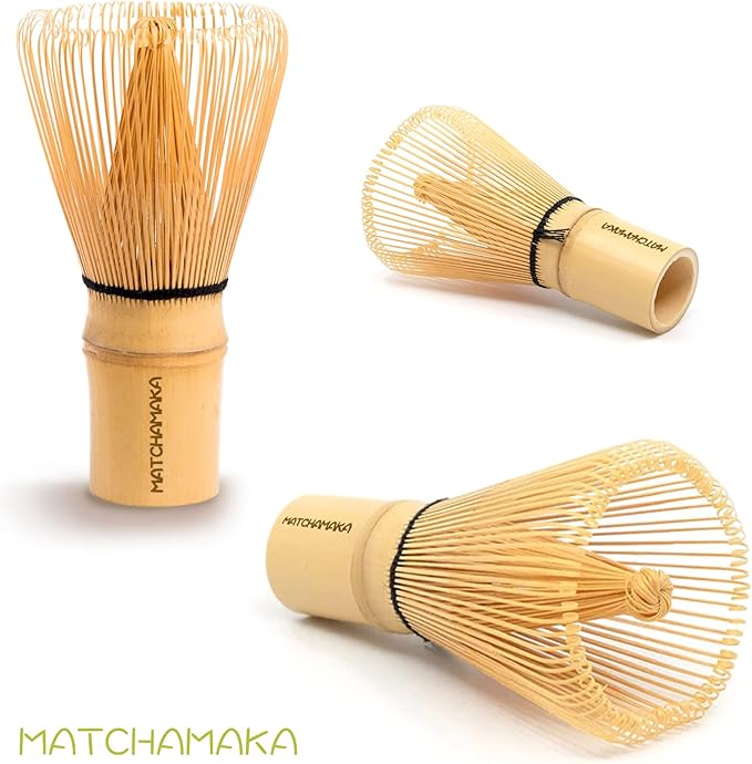 Premium Matcha Green Tea Whisk - 100 Prong - MATCHAMAKA Traditional Japanese Bamboo Matcha Whisk - Green Tea, Matcha Latte, Matcha Ceremonial Powder, Matcha Tea - The Perfect Matcha Ceremony Whisk