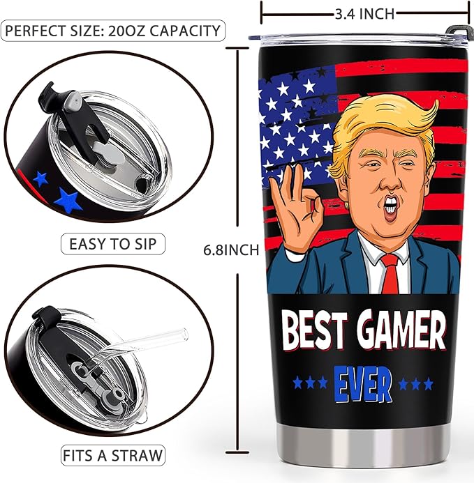 Gamer Gaming Gifts for Men Teen Boys, Cool Gifts for Gamers - Gaming Stuff for Teenage Boyfriend Son Husband, Christmas Video Game Lover Gift, 20 OZ Stainless Steel Insulated Travel Coffee Tumbler Cup