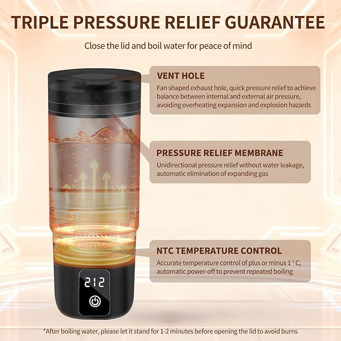 Travel Electric Kettle, Balabulala Portable Water Boiler with 6 Variable Presets,Small Electric Kettle with Keep Warm Temperature Controls & Boil Dry Protection, 17oz