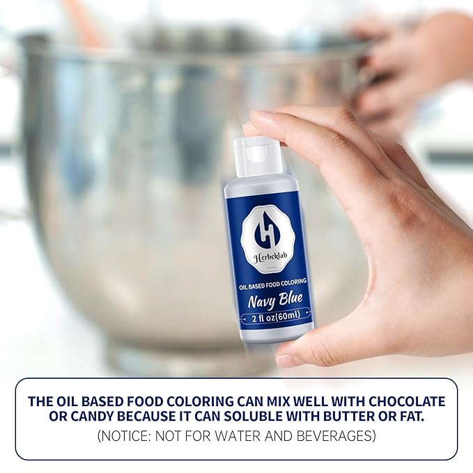 Navy Blue Oil Based Food Coloring – 2 fl oz Professional Grade Concentrated Oil Food Dye for Melting Chocolate, Candy Melts, Cake Pops, Strawberries & Baking