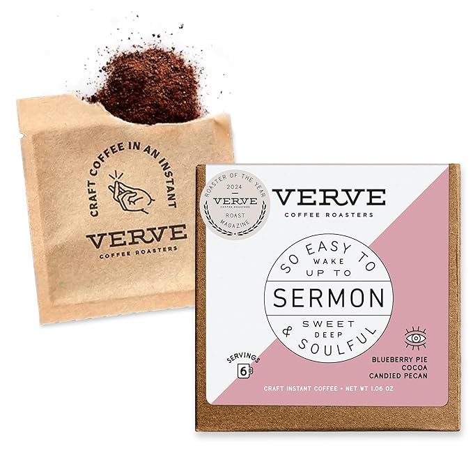 Verve Coffee Roasters Craft Instant Coffee Sermon Blend | Medium Roast, Ground, Hand-Roasted | Enjoy Hot or Cold | Up to 6 Servings