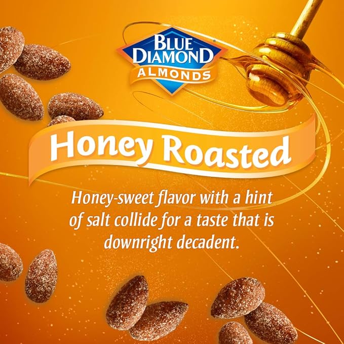 Blue Diamond Almonds Honey Roasted Snack Almonds, Honey Roasted, 1 Pound (Pack of 1)