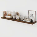 48 Inch Floating Shelves, 9.3" Deep Floating Shelf Wall Mounted, 48" Wall Shelves, Rustic Deep Bookshelf, Large Display Shelves & Storage Shelves for Bedroom, Living Room, Brown, Set of 1