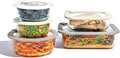 Bentgo Signature Leak-Proof Glass Food Storage - 10-Piece Set, 1-Compartment Plastic-Free Containers with Airtight Glass Lids, BPA-Free, Microwave, Freezer, Oven & Dishwasher Safe (White Stone)