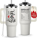 Christmas Gifts For Wife - Wife Tumbler 40Oz from Husband, Wifey Gifts on Birthday & Anniversary, Present Ideas for Wifey Her, Cool Wedding Coffee Cup with Straw and Handle, Drinking Mug for Women