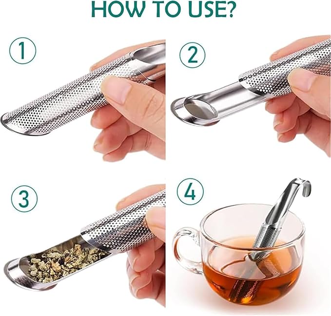 Stainless Steel Tea Diffuser, Loose Leaf Tea Steeper Tea Infuser, Universal Fine Holes Tea Interval Diffuser with Hanging Hook Handle, Fine Holes Tea Interval Diffuser for Loose Tea Leaf Coffee Herbs