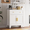 Kitchen Storage Cabinet with Drawers and Doors,Farmhouse Pantry Cabinet with Adjustable Shelves,Floor Sideboard and Buffet Server for Living Room,Dining Room,Bathroom,White