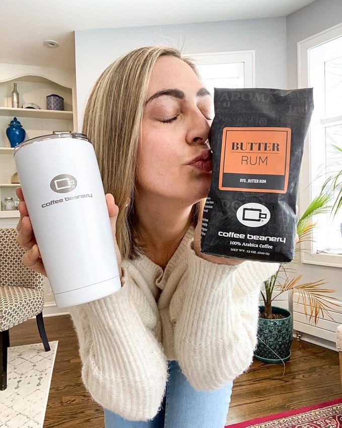 Butter Rum Cake Flavored Coffee, Specialty Arabica Coffee, Medium Roast, 12 ounce, Whole Bean