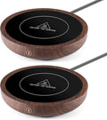 2 Pack Coffee Mug Warmer, Cup Warmer for Hot Drinks, 36w Heating Plate with 4h Auto Shut Off, 3-Temp Settings for Chocolate Milk Tea Beverage Jar Candle Warmer Home Office Desk(Wood Color)
