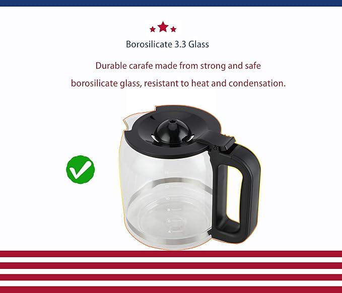 14 Cup Coffee Pot Replacement Compatible with Cuisinart Coffee Maker DCC-2200, DCC-3200, DCC-3200P1,DCC-3200FR,DCC-3200CPAMZ,DCC-2600,DCC-2800 14 cup coffee maker