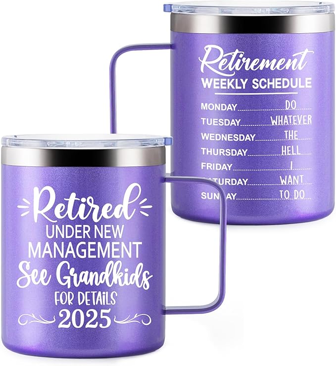 Retirement Gifts for Woman 2025, Funny RetirementCoffee Mugs Gift for Grandma, Retired Presents from Grandkids, Womens 12oz Retirement Mug