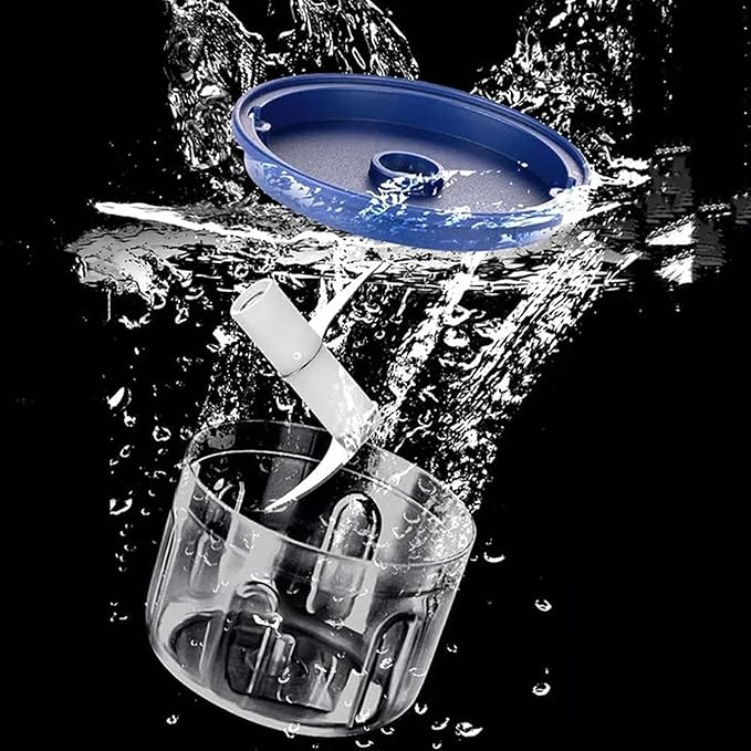 2026 New Electric Garlic Chopper, Mini Portable Veggie Chopper with 304 Stainless Steel Blades, 300ML Rechargeable Food Processor Cordless, for Mashing Onion Garlic Chili Ginger Fruits (1*Blue)