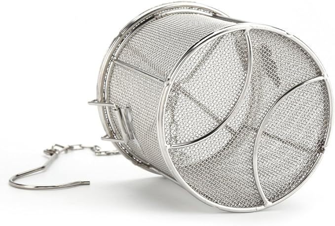 Tea Infuser, Stainless Steel Construction Wire Mesh Design Multifunctional Use, Seasoning Strainer Basket Filter, Silver 10x10cm, for Kitchen Cooking Tea Soup Infusion