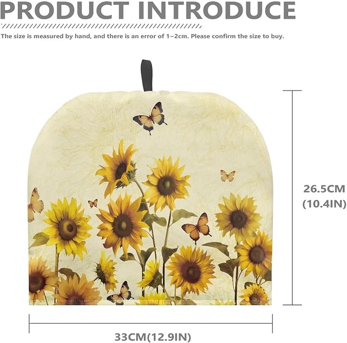 Butterfly Tea Pot Cozy for Keeping Warm Sunflower British Tea Pot for Kitchen Accessories Gift to Women Dust Proof Kettle Kitchen Dust Cover