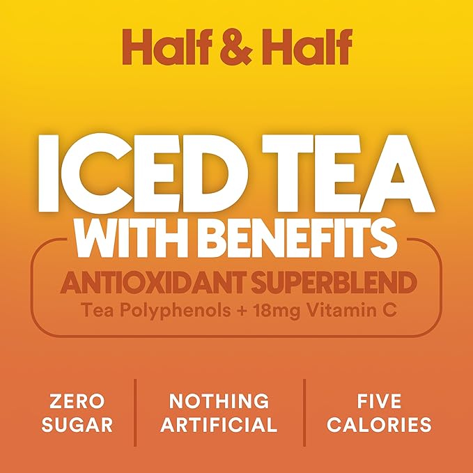 Ryl Iced Tea, Half & Half, Antioxidant Superblend, No Artificial Ingredients, 16.0 Fl Oz (12-Pack)