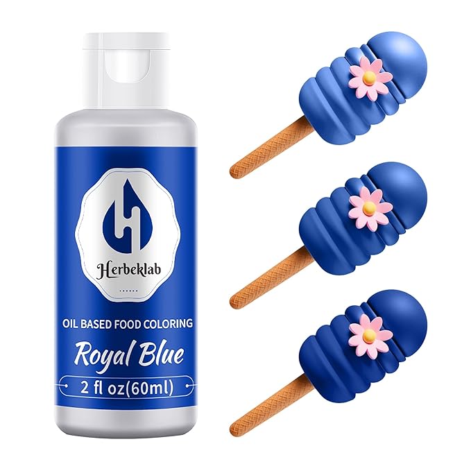 Royal Blue Oil Based Food Coloring – 2 fl oz Professional Grade Concentrated Oil Food Dye for Melting Chocolate, Candy Melts, Cake Pops, Strawberries & Baking