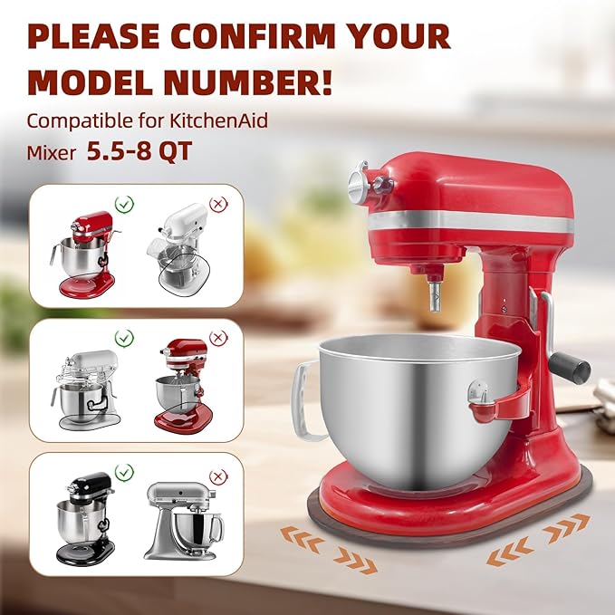 Mixer Slider Compatible with 5.5-8 QT Kitchen Aid Stand Mixers, Kitchen Countertop Storage Mover Sliding Caddy Mixer Slider Mat for Kitchen Aid Stand Mixer Accessories Attachment (Pine Wood - Brown)