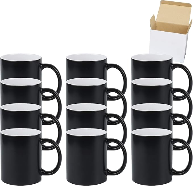 11oz Color Changeable Sublimation Mug Black, Packed in White Box, Case of 24