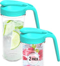 Masontops Multi Pour Top Mason Jar Lid with Handle - Regular Mouth Mason Jar Pour Spout Lid Pourer - Ball Mason Jar Pitcher Lid with Handle and Flip Cap – Glass Mason Jar Pitcher Not included 2 Pack