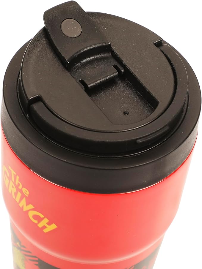 Bioworld The Grinch 27 Oz. Stainless Steel Travel Coffee Tumbler With Flip-Top Lid