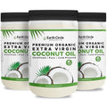 Earth Circle Organics Premium Ultra Pure Extra Virgin Coconut Oil, Cold Pressed, Baking, Smoothies, Skin & Hair Care, Gluten-Free, Keto & Paleo Friendly (32 Ounce Unrefined) - Pack of 3