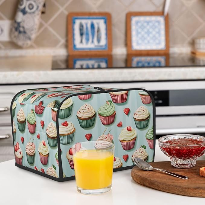 Strawberry Cake 4 Slice Toaster Cover Wide Slot Dustproof Bread Maker Cover Fingerprint Bakeware Protection Kitchen Appliance Cover Toaster Bag