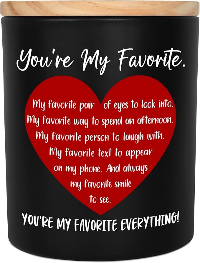 OASSIE Christmas Couple Gifts for Boyfriend Girlfriend - You're My Favorite Vanilla Lavender Candle 10 oz - Wedding Anniversary Couple Candle, Romantic Love Birthday Gifts for Him Her Husband Wife