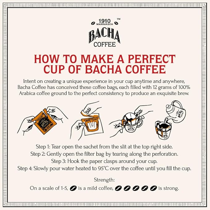 Bacha Coffee | Mount Everest Nepal Single Origin Arabica, 100% Arabica Specialty Coffee, 12 Coffee Drip Bags, Gift Box