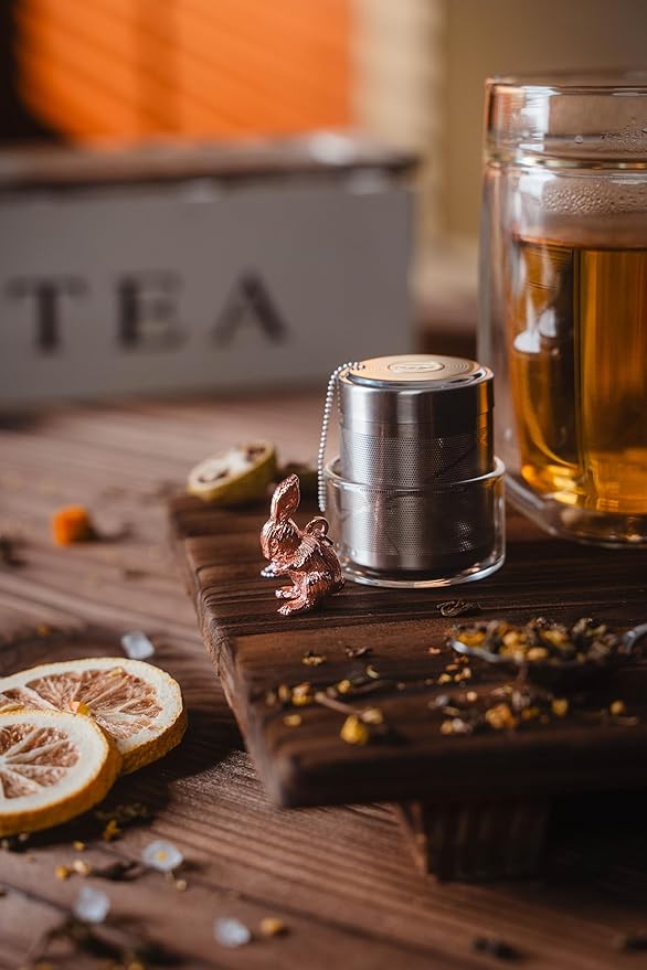 Tea Strainers For Loose Tea Stainless Steel Tea Ball Infuser Tea Ball For Loose Leaf Tea Infuser For Loose Leaf Tea Loose Leaf Tea Steeper Cute Tea Infuser Gift (Rabbit)