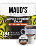 Maud's World's Strongest Decaf Coffee Pods, 100 ct, Decaffeinated Dark Roast Coffee in Recyclable Single Serve Pods – 100% Arabica Coffee, Compatible with Keurig K Cups Maker