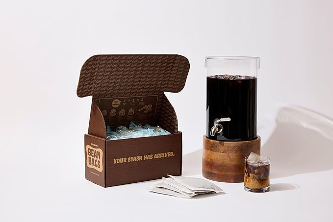 GRADY’S COLD BREW, French Vanilla, 100% Arabica Ground Coffee & Chicory Pouches | SIX Bundles of 4 Easy-to-Brew Bean Bags, Makes 72 drinks