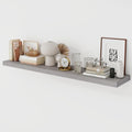 48 Inch Floating Shelves, 9.3" Deep Floating Shelf Wall Mounted, 48" Wall Shelves, Rustic Deep Bookshelf, Large Display Shelves & Storage Shelves for Bedroom, Living Room, Gray, Set of 1