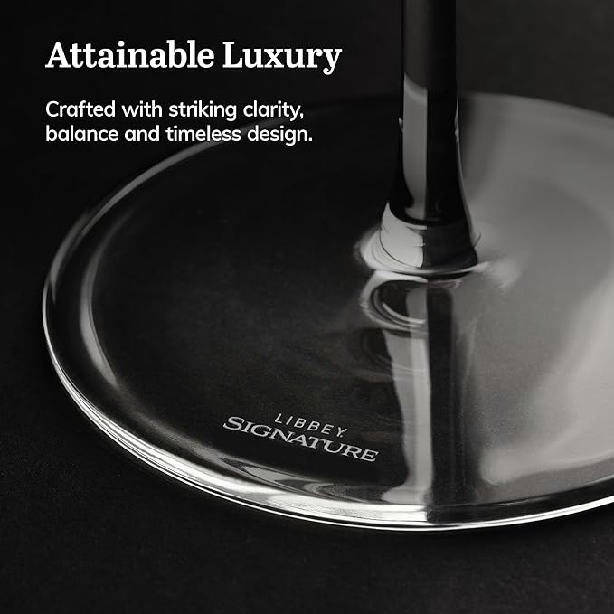 Libbey Signature Kentfield Estate All Purpose Wine Glasses Set of 4, Long Stem Wine Glasses for Red and White Wine, Perfect Wine Glass Gift Set