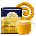 Herbs & Kettles Calming Golden Turmeric Latte | Caffeine-Free Blend with Turmeric, Ashwagandha & Spices | 25-30 servings | Ayurvedic Drink for Warming, Soothing & Wellness | Golden Latte Mix, 1.76 oz | Enjoy Hot or Iced