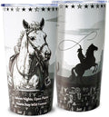 20oz Western Cowboy Horse Tumbler | Stainless Steel Double Vacuum Insulated | Leakproof Travel Mug for Keeps Drinks(20H Cold/5H Hot) | Cup Holder Friendly