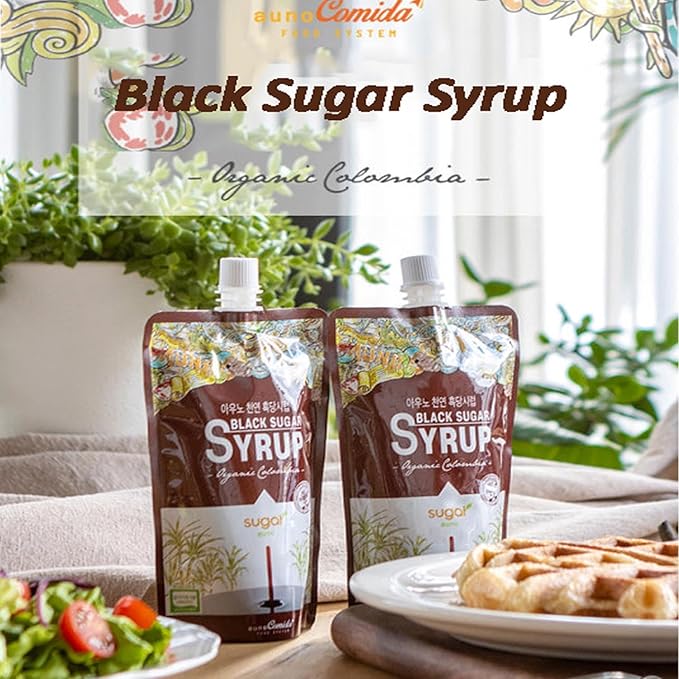 Authentic Black Sugar Syrup - Pure Cane Sugar Syrup for Coffee, Pancakes, Desserts & More_8.8 oz (250g)_1ea