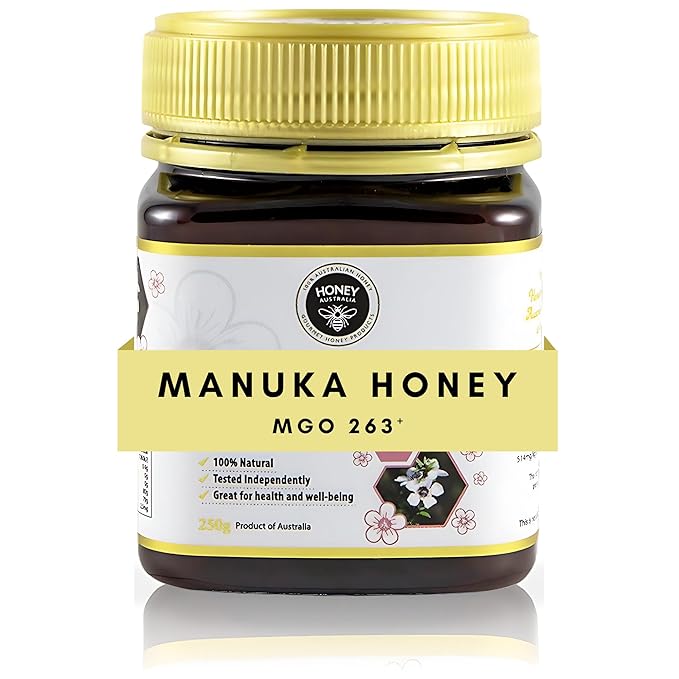 Honey Australia Manuka Honey MGO 263+ | 8.8 oz | Raw, Organic, Pure Honey for Daily Wellness & Energy | Natural Sweetener & Health Boost | Rich in Nutrients, Delicious, Creamy Flavor