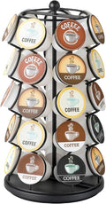 Nifty K Cup Holder – Compatible with K-Cups, Coffee Pod Carousel | 35 K Cup Holder, Spins 360-Degrees, Lazy Susan Platform, Modern Black Design, Home or Office Kitchen Counter Organizer