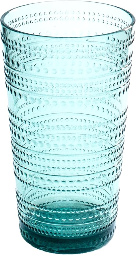 Beaded Jumbo Drinkware, Indoor/Outdoor, Sea Green, 16 oz., Set of 6