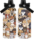 32 oz Insulated Water Bottle, Stainless Steel Water Bottles, Sports Travel Bottles, Cute Dogs Water Bottle Gifts for Men Women Dog Lovers (1pcs)