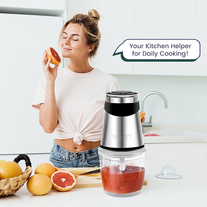 Electric food processor vegetable chopper 500W one 2.5cup bowl one bi-layer 4 blades Mini Food chopper for home use,Mincing, and Puree for kitchen aid, baby foot