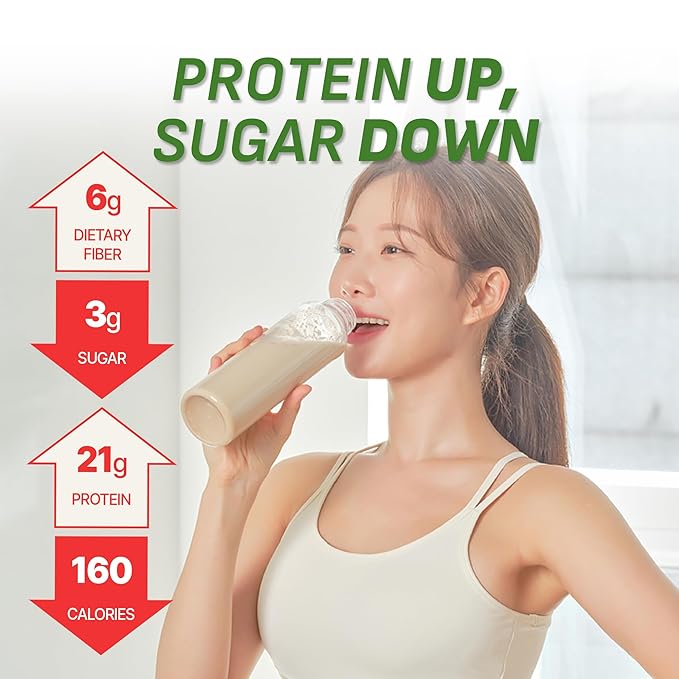 GreenTea Matcha Protein Shake, With Crunchy Protein Balls, Protein Smoothie Powder - 21g Protein, Low Sugar, Keto-Friendly Meal Replacement Shake, 22.22oz, 14 Servings, 14 Servings (1 X 22.22oz)