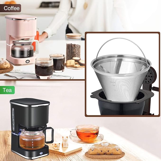 Coffee Filter 4 Cone Coffee Filter Reusable fit for Cuisenart Ninja Hamilton Beach Brewer