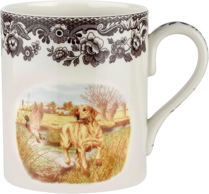 Spode Woodland Mug, Yellow Labrador Retriever, 16 Oz | Coffee Mug with Handle for Hot Beverages | Ideal for Tea, Hot Chocolate, and Other Hot Drinks | Made from Fine Porcelain