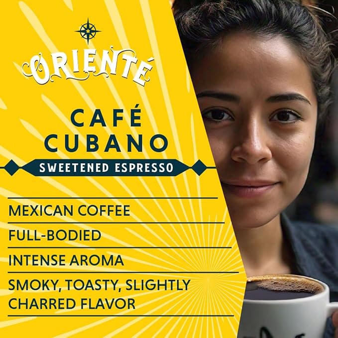 Oriente Sweetened Espresso Coffee Pods, 18 ct, Dark Roast Flavored Cuban Inspired Coffee in Recyclable Single Serve Pods - 100% Arabica Coffee, Compatible with Keurig K Cups Maker