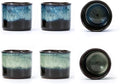 Japanese Tea Cups Set of 6 Ceramic Tea Cups, 2.5 Ounces Ceramic Cups, Matcha Cups(mixed interior&exterior)
