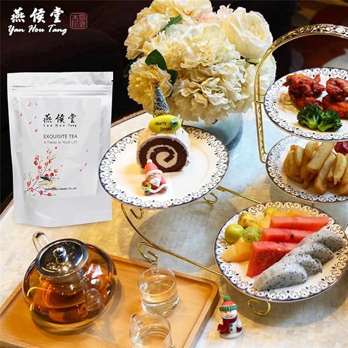 EILIN Jasmine Tea Bags Green Tea Loose Leaf Tea Flower Petal - Floral Aroma Taste Decaffeinated 50 Counts x 3 Grams Triangles