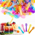 Mini Spoons - 200PCS Dessert Spoons Plastic Disposable Cutlery Small Plastic Spoons For Ice Cream Cake Jelly Pie Yogurt Dessert For Party Celebrations Multi-Color